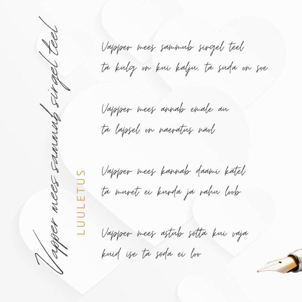 Vapper mees sammub sirgel teel